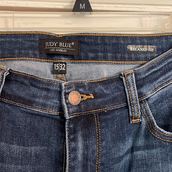 Judy Blue Jeans Womens 15/32 Relaxed Fit Distressed dark Wash JB82251DK - Picture 2 of 8